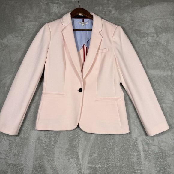 Tommy Hilfiger Women's Blazer Preppy Hamptons Light Pink 12 Classic - Picture 1 of 10